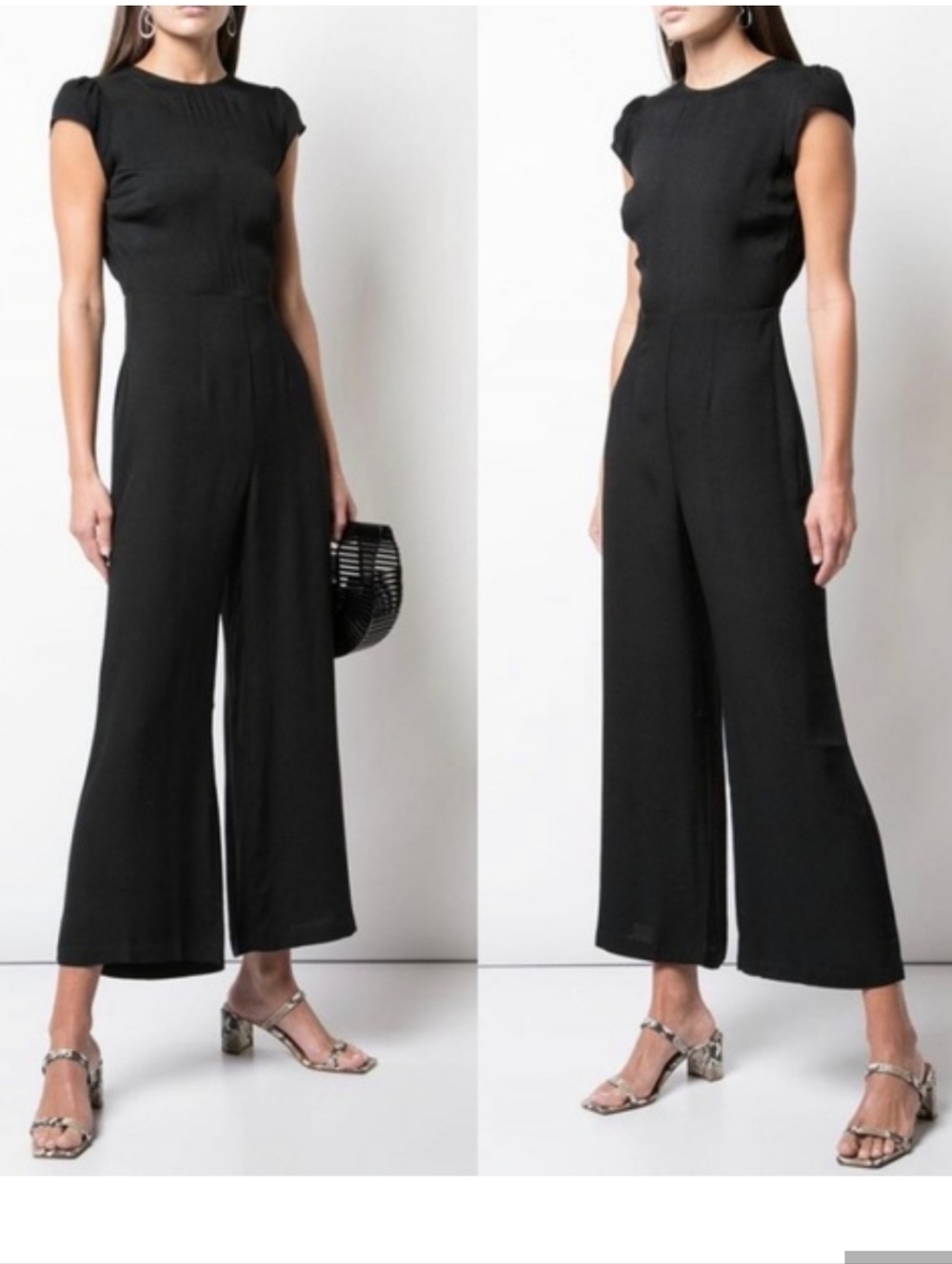 Reformation Black Cutout Jumpsuit with Back Keyhole Size L